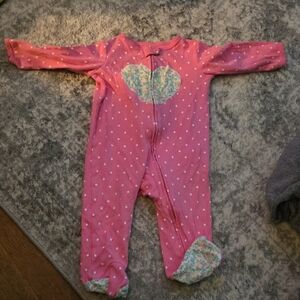 Carter's Pink Footie with Floral Patch